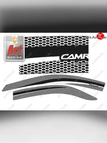 Дефлектора окон CA-Plastic (Серия Art белая) Toyota Camry  XV30 (2004-2006) рестайлинг