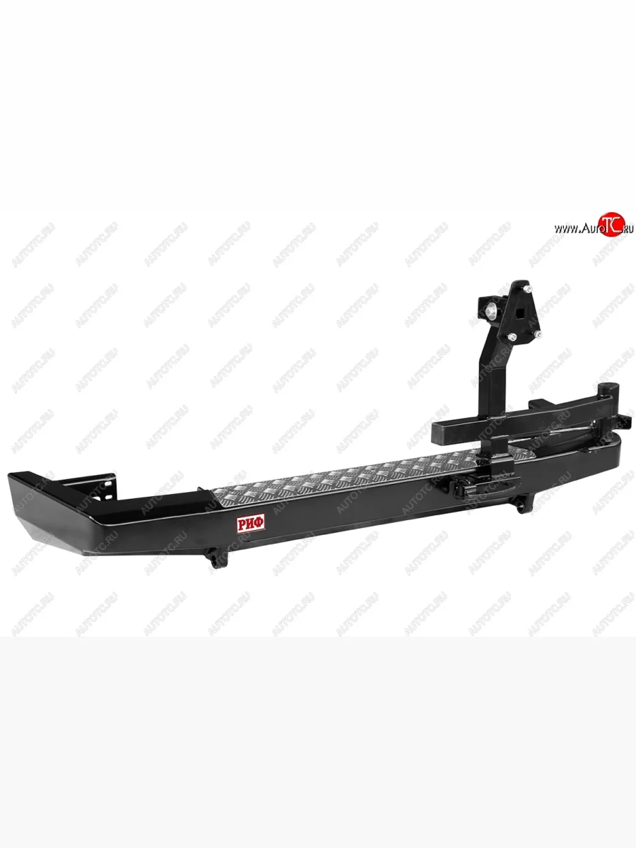 Бампер задний силовой РИФ Уаз Патриот 3163 5-дв. 1-ый рестайлинг (2014-2016) (С калиткой (лифт 65 мм))  с доставкой в г. Керчь