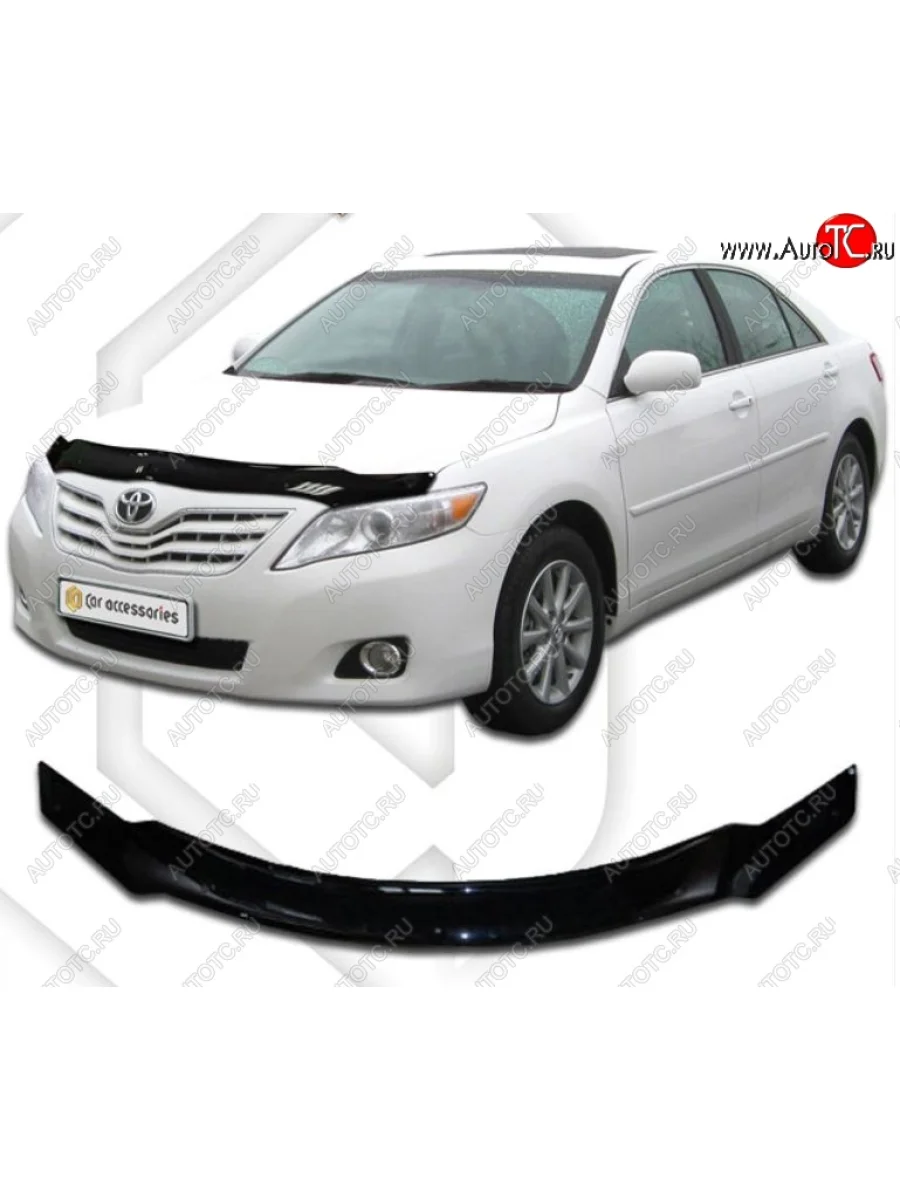 Дефлектор капота CA-Plastiс Toyota Camry XV40 рестайлинг (2009-2011) (Classic черный, Без надписи)  в Керчи Республика Крым