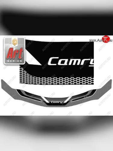Дефлектор капота CA-Plastiс (Серия Art графит) Toyota Camry XV40 рестайлинг (2009-2011)