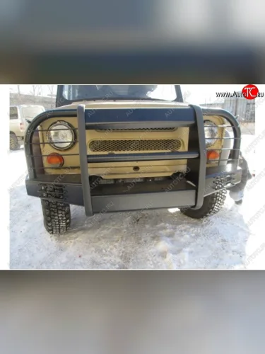 Бампер передний Корсар (С площадкой под лебедку и защитой фар) Уаз 469 (1972-2011)