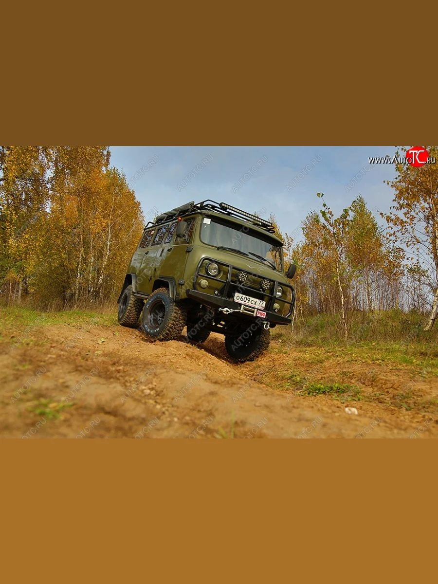 Бампер передний РИФ (силовой) Уаз Буханка 452 2206 микроавтобус (1965-2025) (С защитной дугой, без внутренних усилителей)  в Керчи Республика Крым