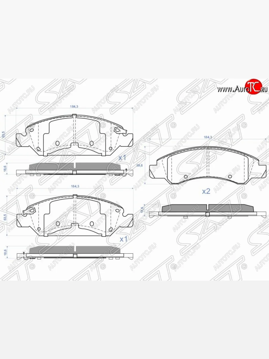 Комплект тормозных колодок SAT Cadillac Escalade GMT926 джип 5 дв. короткая база (2006-2014)  в Керчи Республика Крым