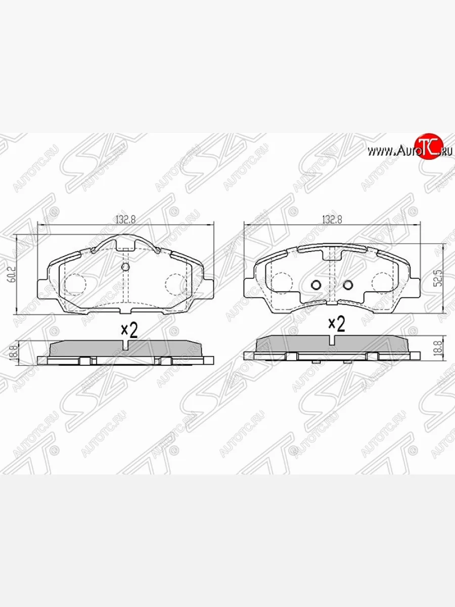 Комплект тормозных колодок SAT CITROEN C-elysee дорестайлинг (2012-2017)  в Перми Пермском крае
