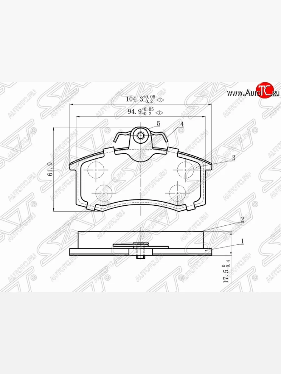 Комплект тормозных колодок SAT Лада ВАЗ Гранта FL 2192 хэтчбек (2018-2025)  в Керчи Республика Крым