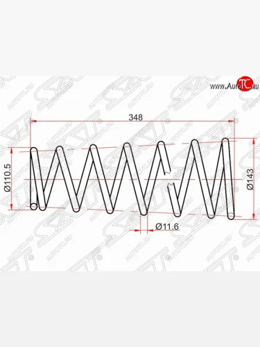Комплект задних пружин SAT Toyota Caldina  T210 - Corona Premio  T210