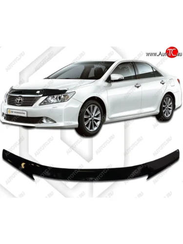 Дефлектор капота (Euro) CA-Plastiс (Classic черный) Toyota Camry XV50 дорестайлинг (2011-2014)