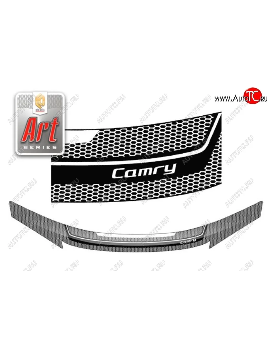 Дефлектор капота (Euro) CA-Plastiс Toyota Camry XV50 дорестайлинг (2011-2014) (Серия Art белая)  в Самаре Самарской области