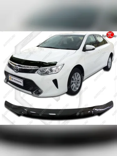 Дефлектор капота CA-Plastiс (Classic черный) Toyota Camry XV55 1-ый рестайлинг (2014-2017)