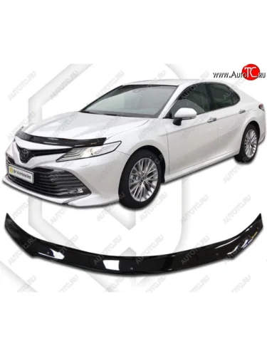Дефлектор капота CA-Plastiс (Classic черный) Toyota Camry XV70 дорестайлинг (2017-2021)