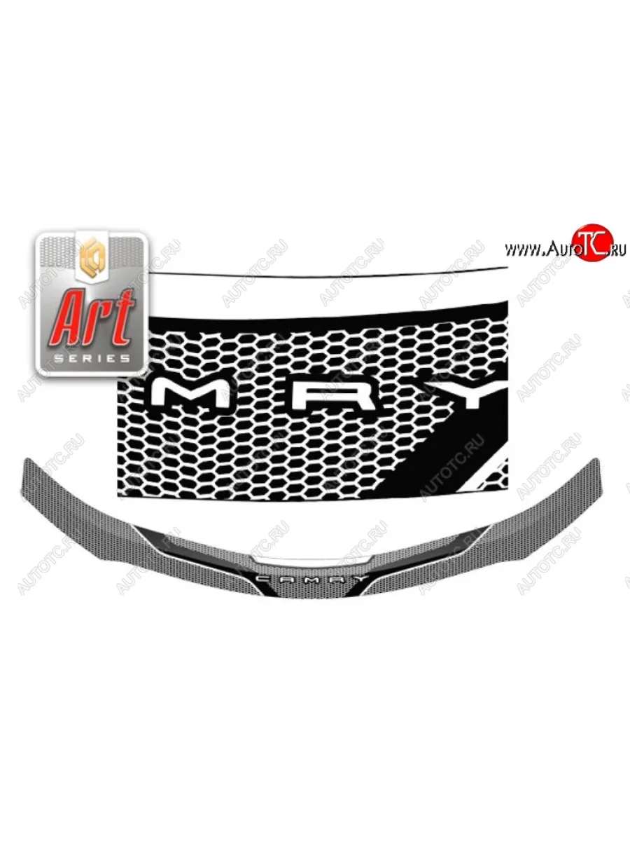 Дефлектор капота CA-Plastiс Toyota Camry XV70 дорестайлинг (2017-2021) (Серия Art белая)  в Керчи Республика Крым