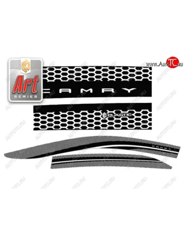 Дефлектора окон CA-Plastic (Серия Art графит) Toyota Camry  XV70 (2017-2021) дорестайлинг