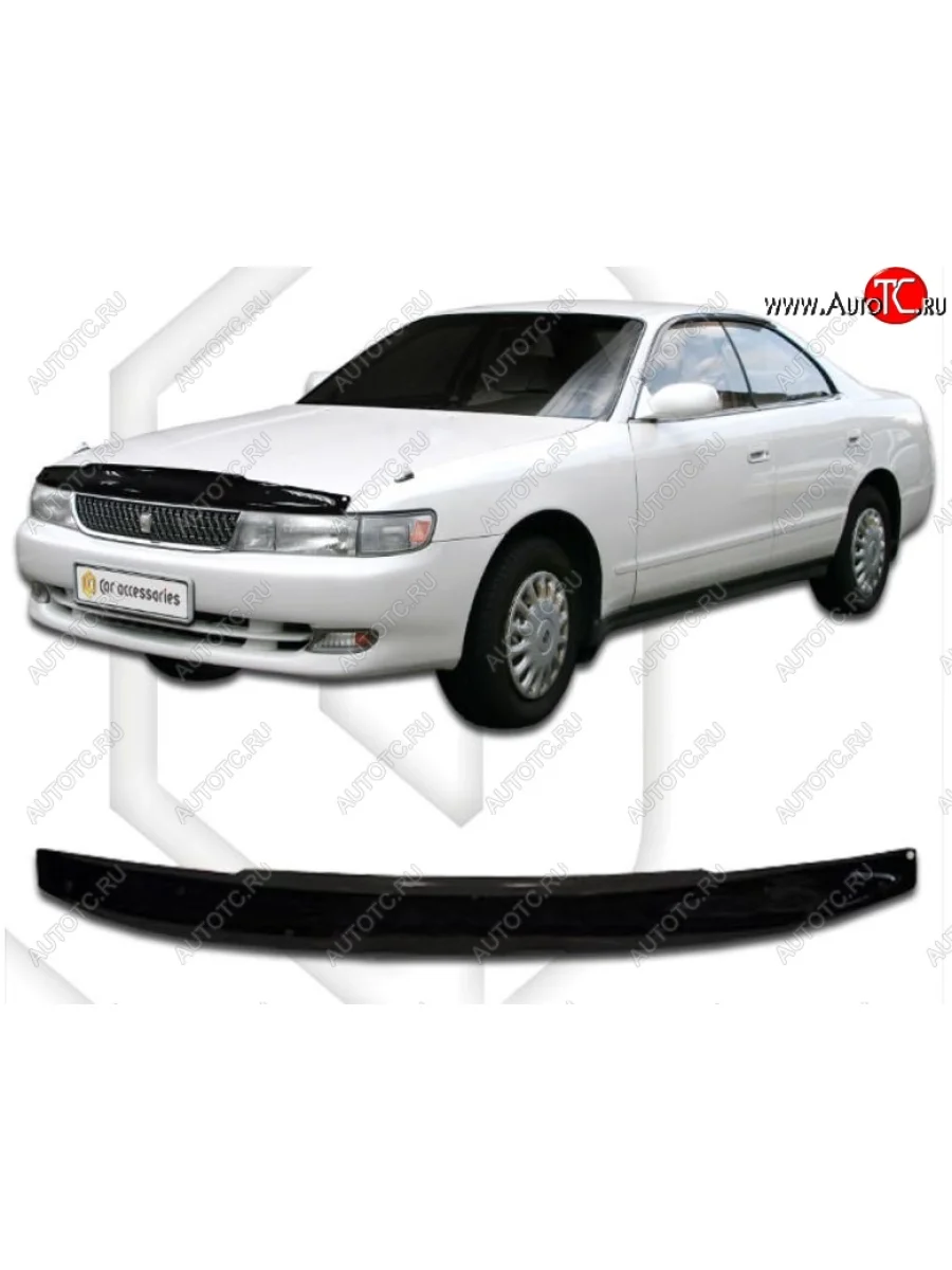 Дефлектор капота CA-Plastiс Toyota Chaser 6 X100 дорестайлинг (1992-1996) (Classic черный, Без надписи)  в Самаре Самарской области