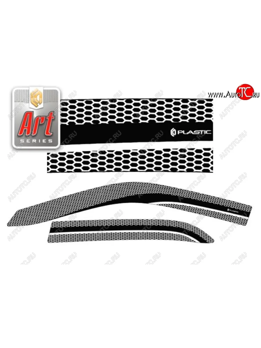 Дефлектора окон (E110, 111) CA-Plastic  Toyota Corolla (1997-2000) E110 (Серия Art белая, Без хром.молдинга, Крепление только на скотч)  в Керчи Республика Крым