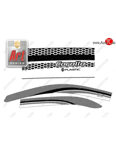 Дефлектора окон (E121-124) CA-Plastic (Серия Art белая) Toyota Corolla  E120 (2000-2004) седан дорестайлинг