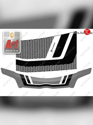 Дефлектор капота CA-Plastiс (Серия Art серебро) Toyota Corolla Fielder E120 универсал дорестайлинг (2000-2002)