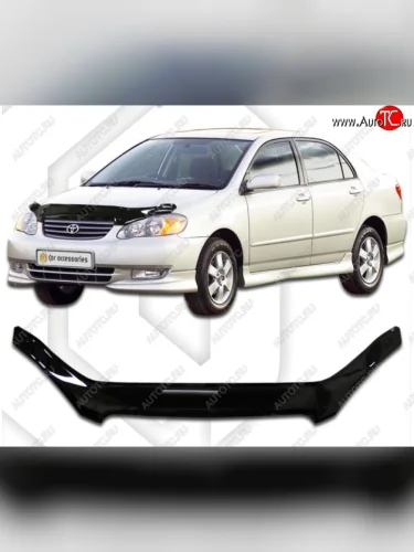 Дефлектор капота CA-Plastiс (Classic черный) Toyota Corolla E130 седан USA (2003-2007)