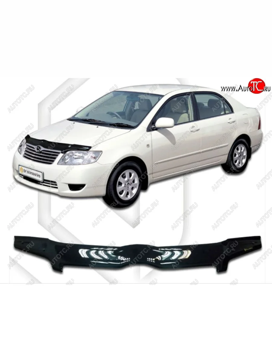 Дефлектор капота CA-Plastiс Toyota Corolla E120 седан рестайлинг (2004-2007) (Classic черный, Без надписи)  в Керчи Республика Крым