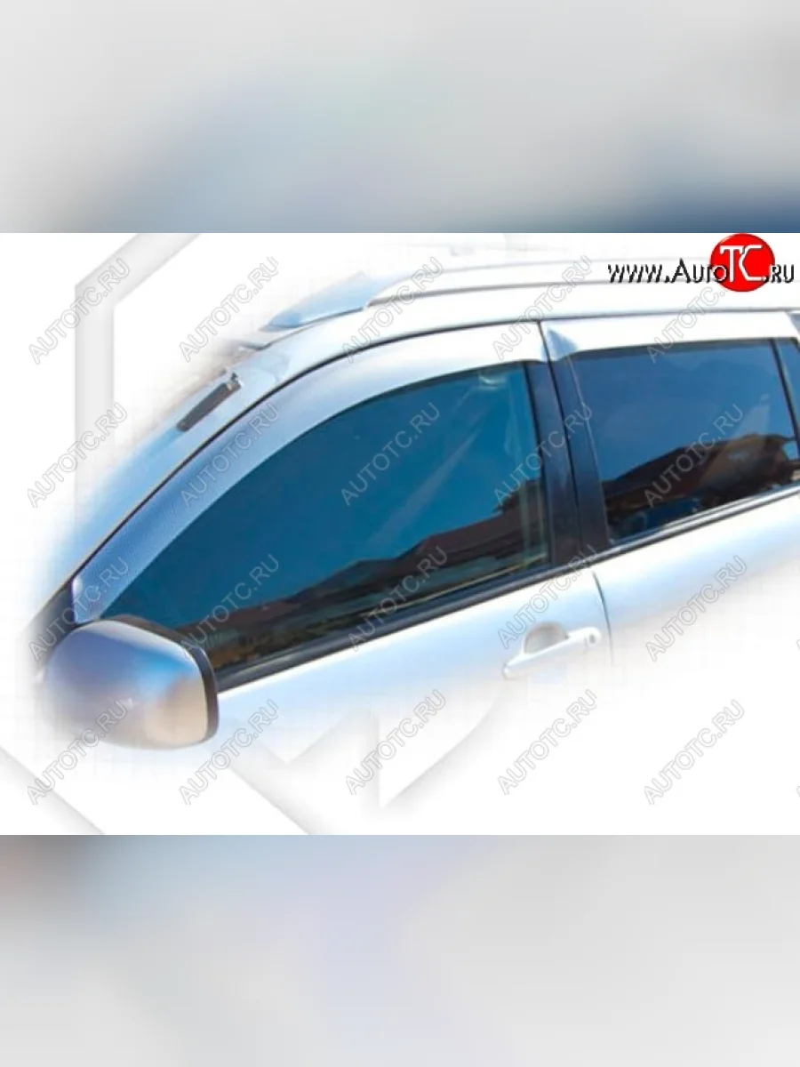 Дефлектора окон CA-Plastic Toyota Corolla E120 седан рестайлинг (2004-2007) (Classic полупрозрачный, Без хром.молдинга, Крепление только на скотч)  в Керчи Республика Крым