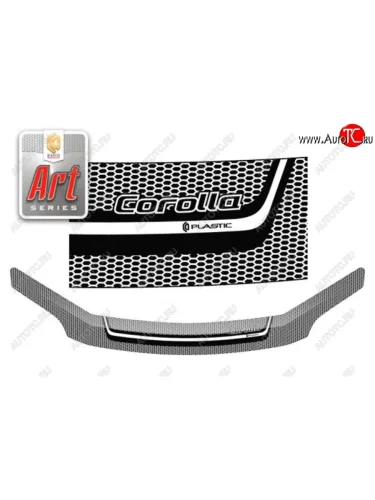 Дефлектор капота CA-Plastiс (Серия Art белая) Toyota Corolla Fielder E140 универсал дорестайлинг (2006-2008)
