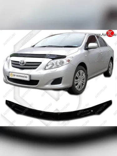 Дефлектор капота CA-Plastiс (Classic черный) Toyota Corolla E150 седан дорестайлинг (2006-2010)