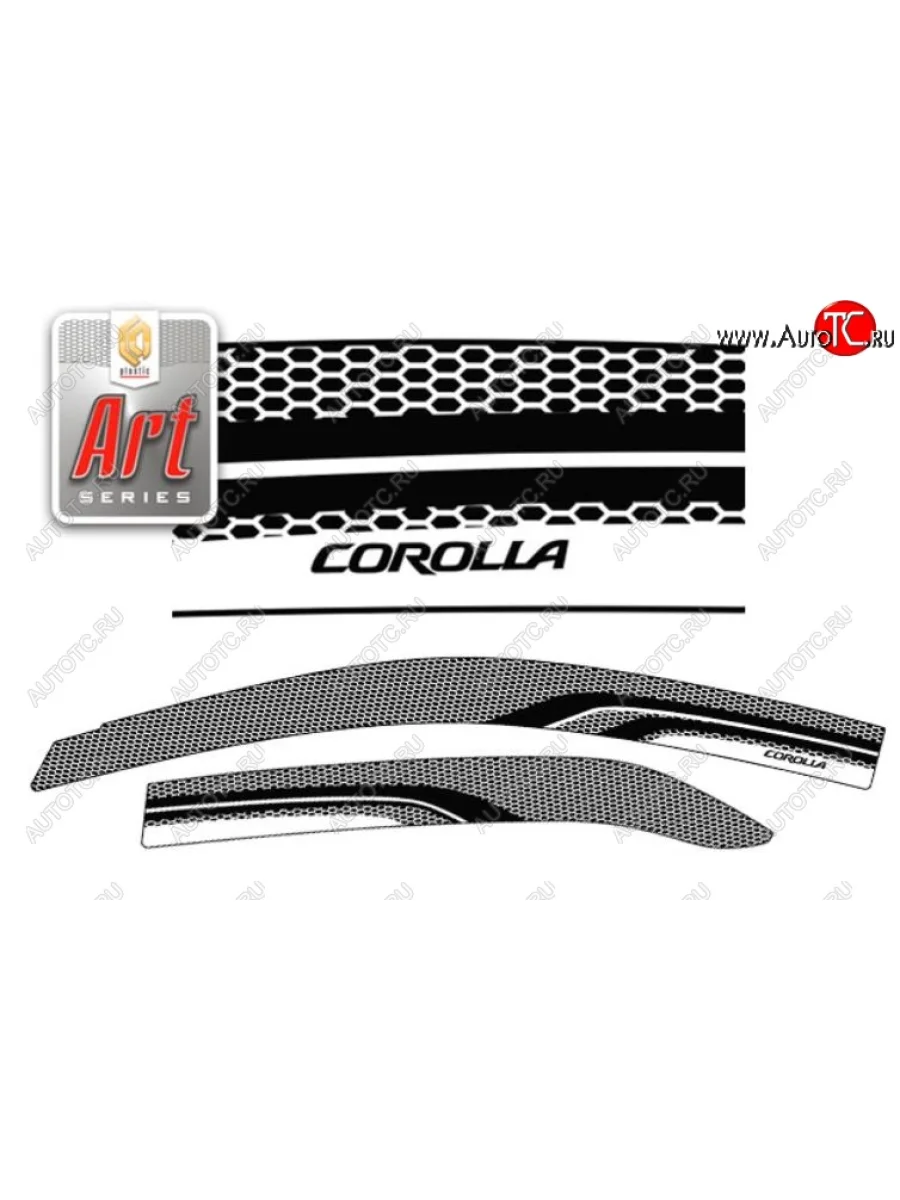 Дефлектора окон CA-Plastic  Toyota Corolla (2006-2010) E150 (Серия Art белая, Без хром.молдинга, Крепление только на скотч)  в Керчи Республика Крым