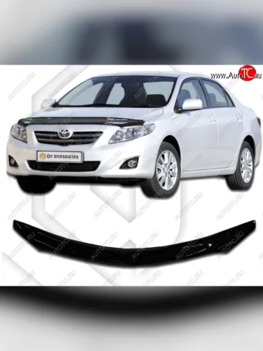 Дефлектор капота CA-Plastiс (Classic черный) Toyota Corolla E150 седан рестайлинг (2009-2013)