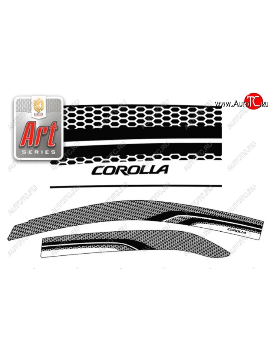 Дефлектора окон CA-Plastic  Toyota Corolla (2009-2013) E150 (Серия Art графит, Без хром.молдинга, Крепление только на скотч)  в Керчи Республика Крым