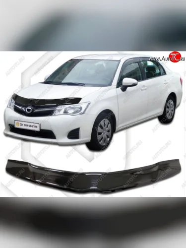 Дефлектор капота CA-Plastiс (Classic черный) Toyota Corolla Axio (E160) седан дорестайлинг (2012-2016)