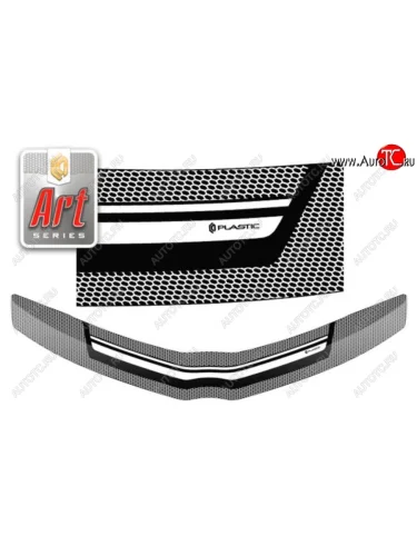 Дефлектор капота CA-Plastiс (Серия Art графит) Toyota Corolla Axio (E160) седан дорестайлинг (2012-2016)