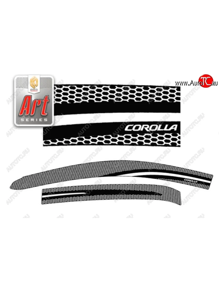 Дефлектора окон CA-Plastic Toyota Corolla E180 дорестайлинг (2013-2016) (Серия Art серебро, Без хром.молдинга)  в Перми Пермском крае
