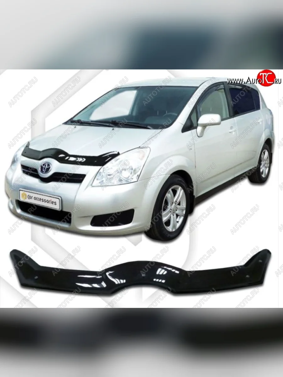 Дефлектор капота CA-Plastiс Toyota Corolla Verso AR10 (2004-2009) (Classic черный, Без надписи)  в Воронеже Воронежской области