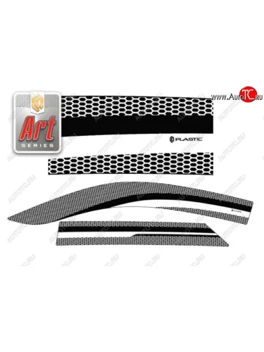 Дефлектора окон CA-Plastic (Серия Art черная) Toyota Fortuner  AN160 (2015-2025) дорестайлинг, рестайлинг