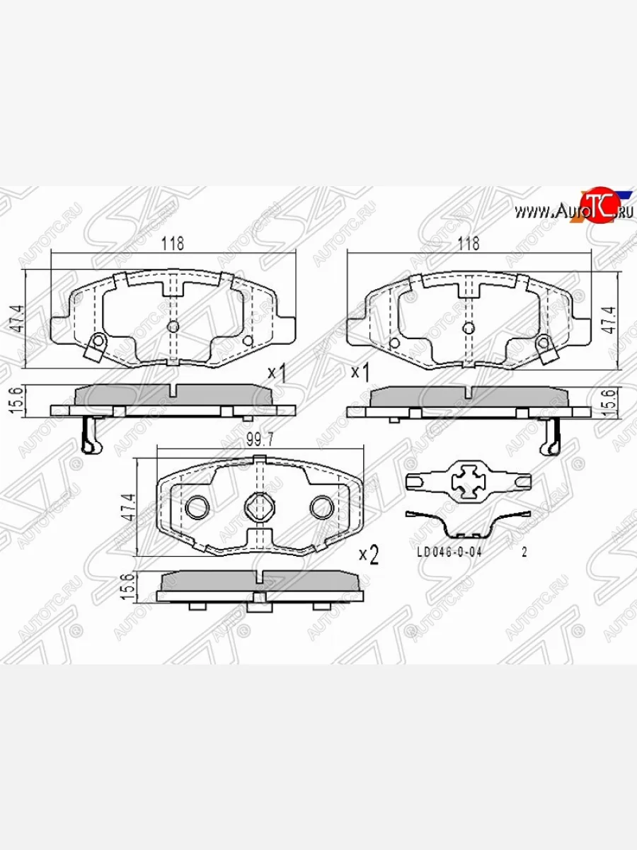 Комплект тормозных колодок SAT (передние)  Chery QQ6 (2006-2010)  в Самаре Самарской области