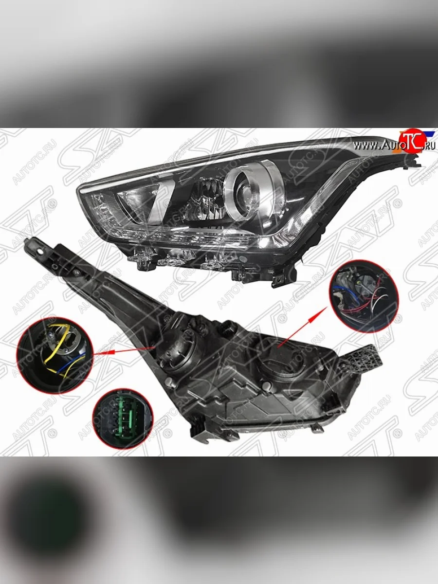 Правая передняя фара SAT (диодная, линза) Hyundai Creta GS рестайлинг (2019-2021)  в Керчи Республика Крым