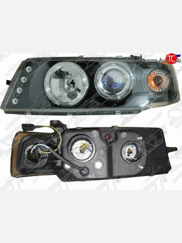 Левая фара SAT (черный хрусталь) Opel Vectra A седан рестайлинг (1992-1995)