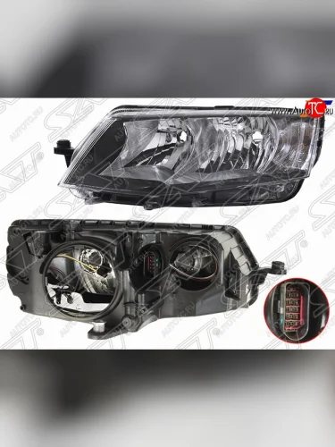 Левая фара SAT Skoda Octavia A7 дорестайлинг лифтбэк (2012-2017)