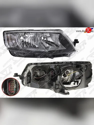 Правая фара SAT Skoda Octavia A7 дорестайлинг лифтбэк (2012-2017)