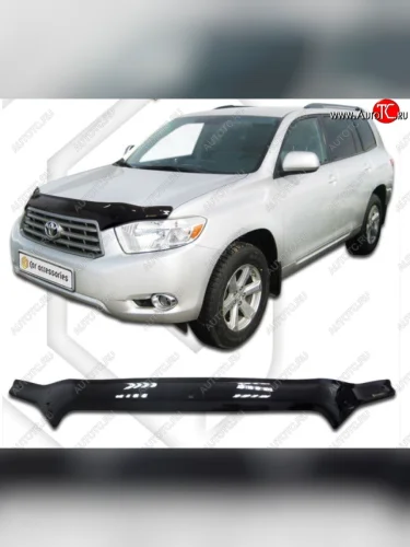 Дефлектор капота CA-Plastic (Classic черный) Toyota Highlander XU40 дорестайлинг (2007-2010)