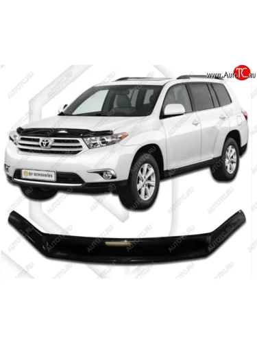 Дефлектор капота CA-Plastiс (Classic черный) Toyota Highlander XU40 рестайлинг (2010-2013)