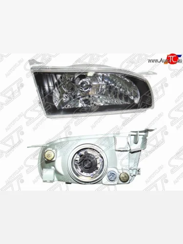 Правая фара SAT (черный хрусталь) Toyota Corolla  E110 (1995-1997) седан рестайлинг