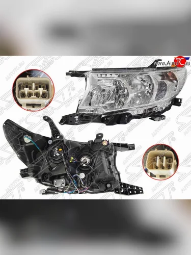 Левая фара SAT (галоген, ДХО) Toyota Land Cruiser Prado  J150 (2017-2020) 2-ой рестайлинг