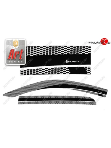 Дефлектора окон CA-Plastic (Серия Art графит) Toyota Hilux  AN10,AN20 (2004-2011) дорестайлинг, 1-ый рестайлинг