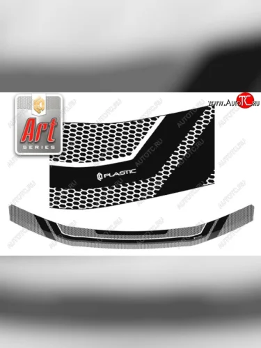 Дефлектор капота CA-Plastiс (Серия Art графит) Toyota Hilux AN20,AN30  2-ой рестайлинг (2011-2016)