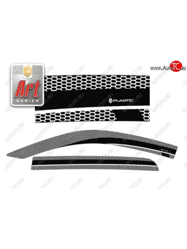 Дефлектора окон CA-Plastic (Серия Art черная) Toyota Hilux  AN20,AN30 (2011-2016)  2-ой рестайлинг