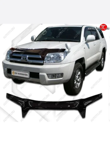 Дефлектор капота (N215) CA-Plastiс (Classic черный) Toyota Hilux Surf N210 дорестайлинг (2002-2005)