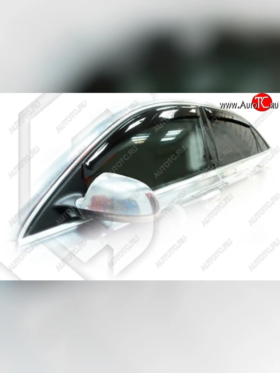 Дефлектора окон CA-Plastic (Long)  Audi A8 (2005-2009) D3 (Classic полупрозрачный, Без хром.молдинга)  в Керчи Республика Крым