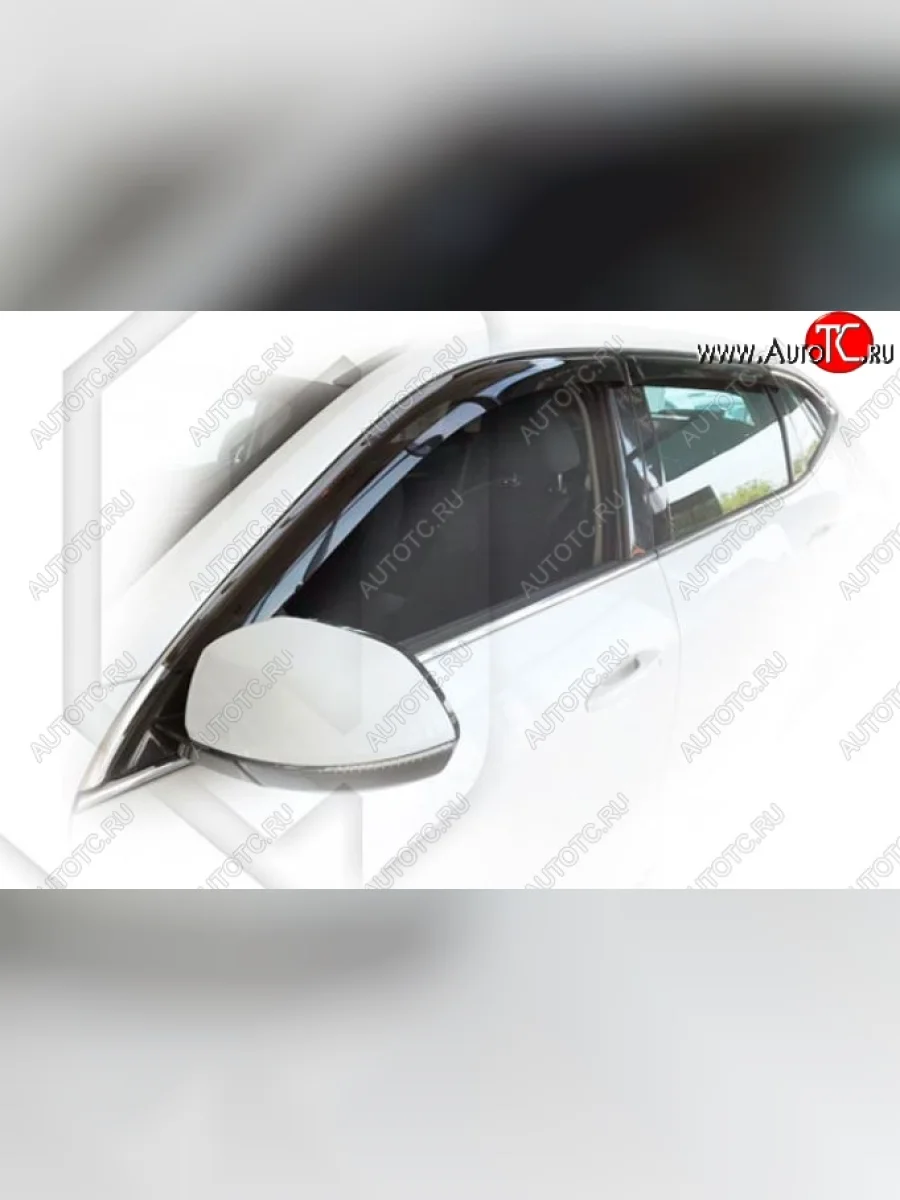 Дефлектора окон CA-Plastiс Haval F7  дорестайлинг (2018-2022) (Classic полупрозрачный, Без хром молдингов)  в Самаре Самарской области