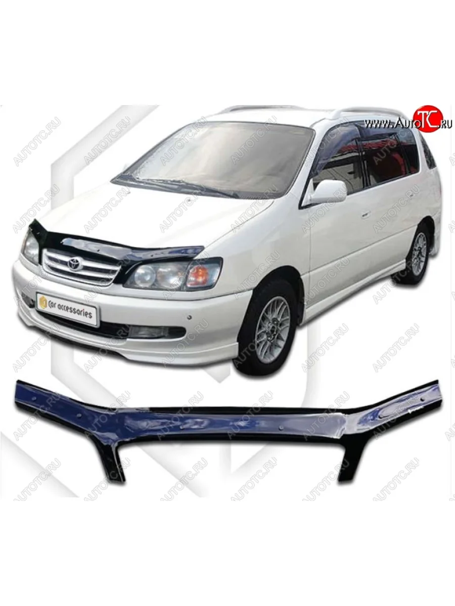 Дефлектор капота (M10G-M15G) CA-Plastiс Toyota Ipsum SXM10 дорестайлинг (1995-1998) (Classic черный, Без надписи)  в Самаре Самарской области