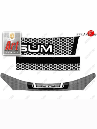 Дефлектор капота CA-Plastiс (Серия Art черная) Toyota Ipsum ACM20 дорестайлинг (2001-2003)